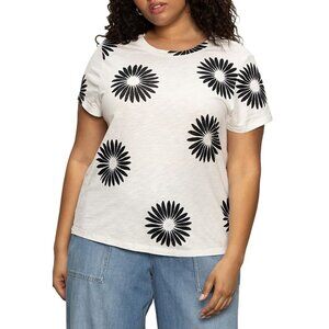 49$ Sanctuary The Perfect Crew Neck T-Shirt Top Mandala Size 3X White